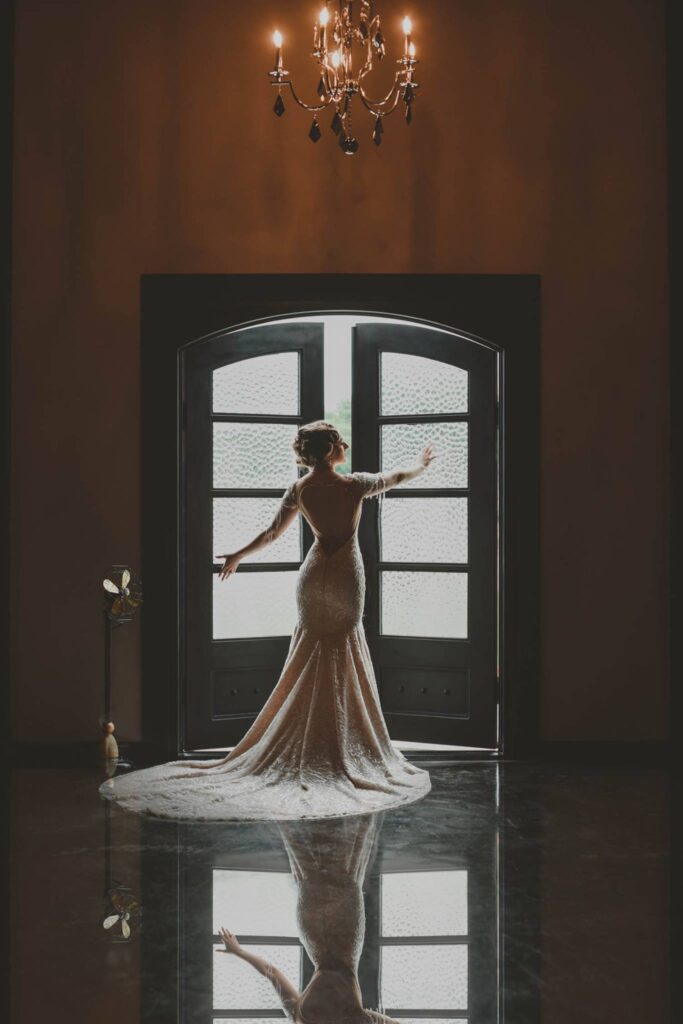 bride standing in doorway